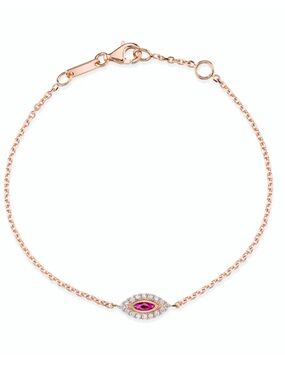 Anita Ko Ruby Evil Eye rose gold chain bracelet